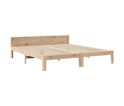 Estructura de cama sin colchón madera maciza de pino 160x200 cm