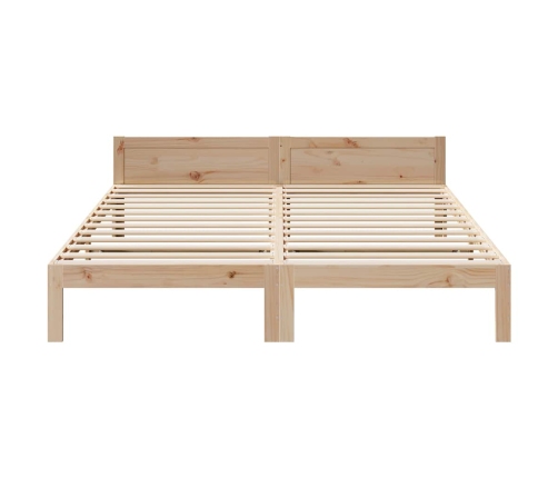 Estructura de cama sin colchón madera maciza de pino 160x200 cm