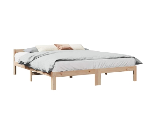 Estructura de cama sin colchón madera maciza de pino 160x200 cm