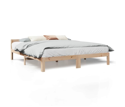 Estructura de cama sin colchón madera maciza de pino 180x200 cm