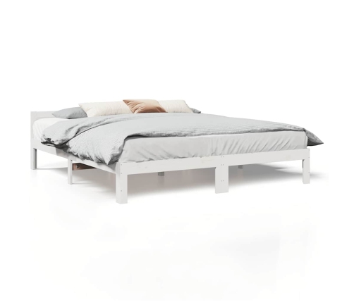 Cama sin colchón madera maciza de pino blanca 180x200 cm