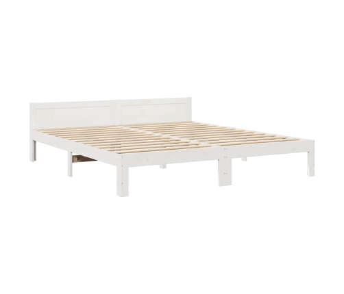 Cama sin colchón madera maciza de pino blanca 180x200 cm