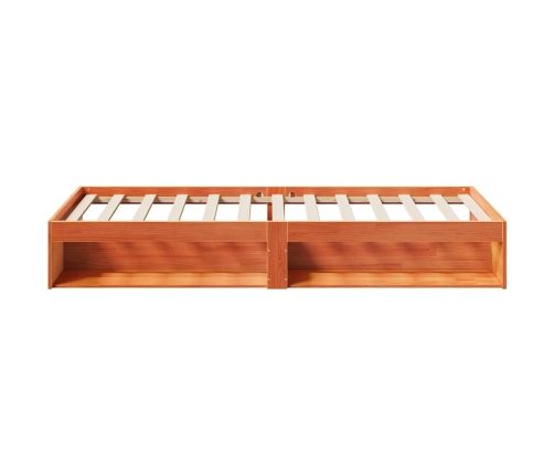 Sofá cama sin colchón madera maciza pino marrón cera 80x200 cm