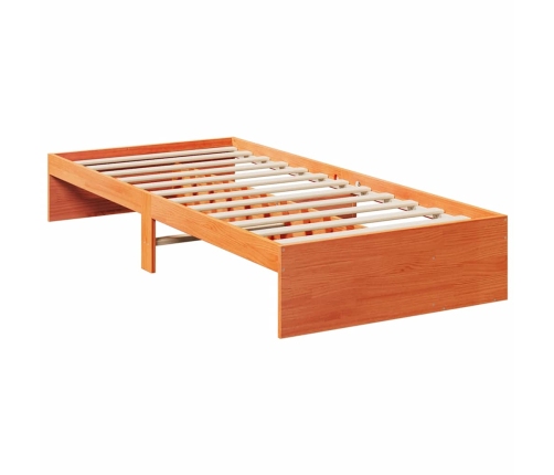 Sofá cama sin colchón madera maciza pino marrón cera 80x200 cm