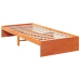 Sofá cama sin colchón madera maciza pino marrón cera 90x190 cm