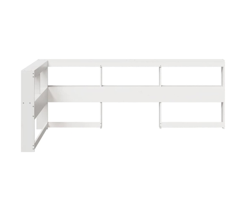 Cabecero librería en forma de L madera maciza pino blanco 100cm