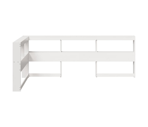 Cabecero librería en forma L madera maciza pino blanco 80 cm