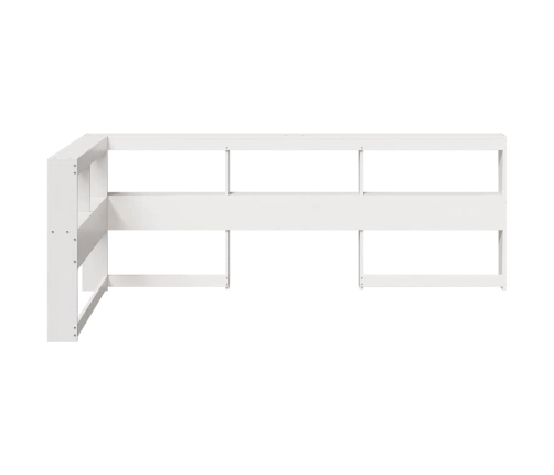 Cabecero librería en forma de L madera maciza pino blanco 90cm