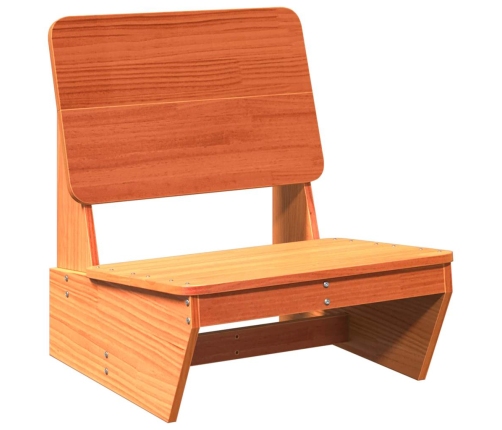 Silla de jardín madera maciza de pino marrón cera 60x64x70,5 cm