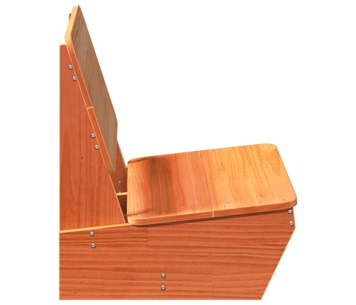 Silla de jardín madera maciza de pino marrón cera 60x64x70,5 cm