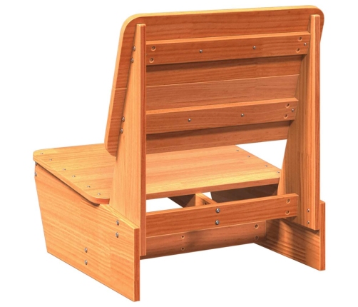 Silla de jardín madera maciza de pino marrón cera 60x64x70,5 cm