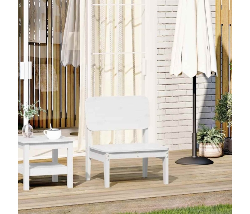 Silla de jardín madera maciza de pino blanco 60x52,5x72 cm