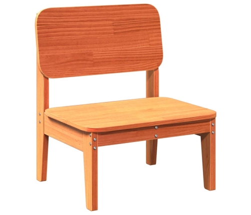 Silla de jardín madera maciza de pino marrón cera 60x52,5x72 cm