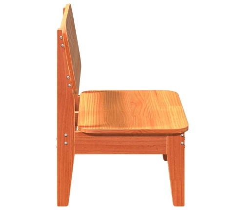 Silla de jardín madera maciza de pino marrón cera 60x52,5x72 cm