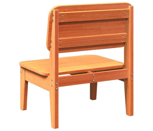 Silla de jardín madera maciza de pino marrón cera 60x52,5x72 cm