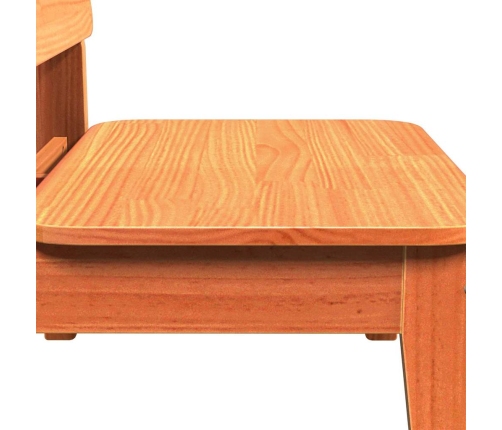 Silla de jardín madera maciza de pino marrón cera 60x52,5x72 cm