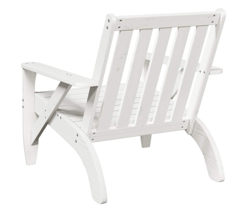 Silla adirondack de jardín madera maciza pino blanco 75x77x77cm