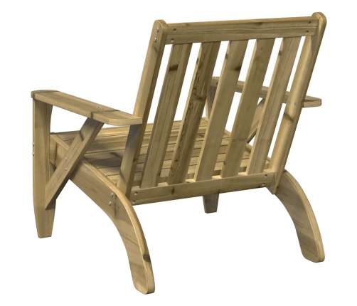 Silla adirondack de jardín madera de pino impregnada 75x77x77cm