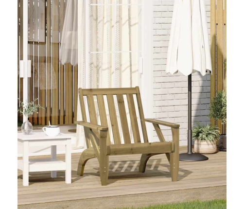 Silla adirondack de jardín madera de pino impregnada 75x77x77cm