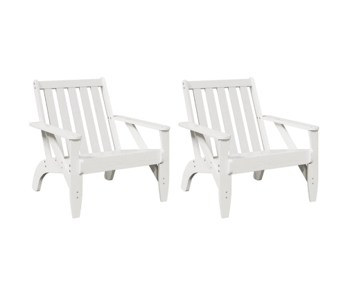 Sillas de jardín adirondack 2 uds blanco 75x77x77 cm