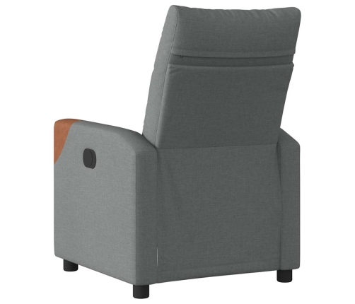 Sillón reclinable eléctrico de tela gris oscuro