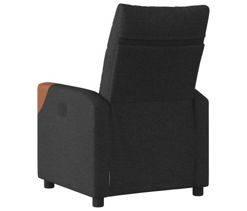 Sillón reclinable eléctrico de tela negro