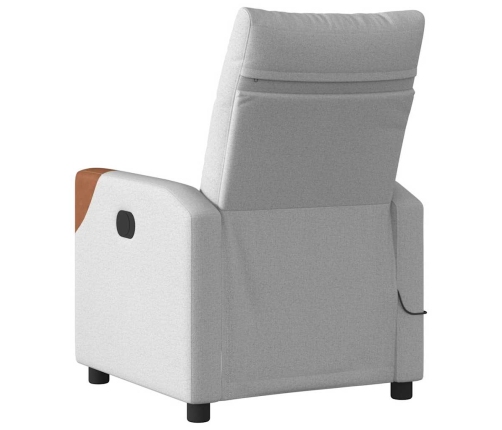 Sillón reclinable de masaje eléctrico tela gris nube