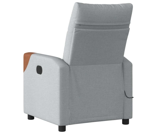 Sillón reclinable de masaje eléctrico tela gris claro