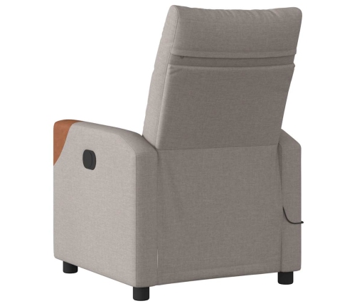 Sillón reclinable de masaje eléctrico tela gris taupe