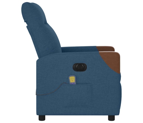 Sillón reclinable de masaje eléctrico tela azul