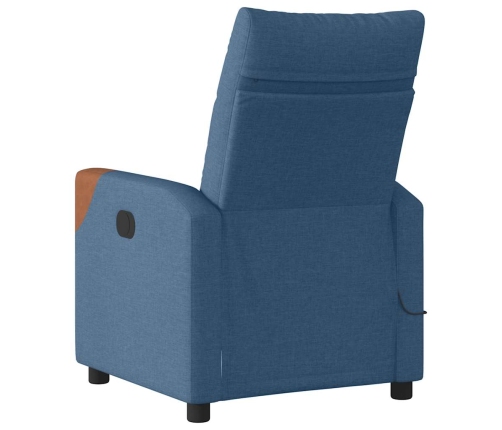 Sillón reclinable de masaje eléctrico tela azul