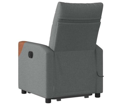 Silla de masaje reclinable de pie de tela gris oscuro