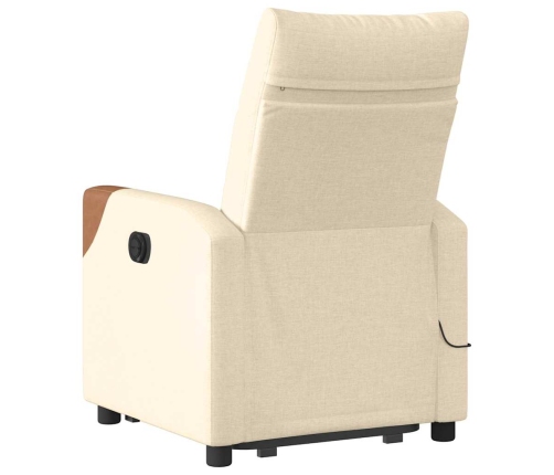 Silla de masaje reclinable de pie de tela color crema