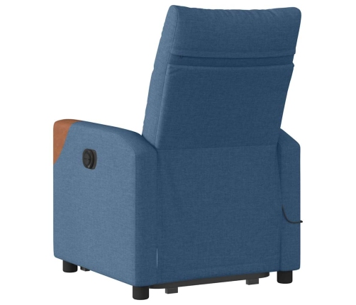 Sillón reclinable de masaje elevable tela azul