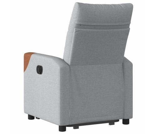 Sillón eléctrico reclinable elevable de tela gris claro