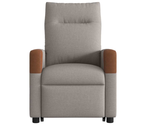 Sillón eléctrico reclinable elevable de tela gris taupe