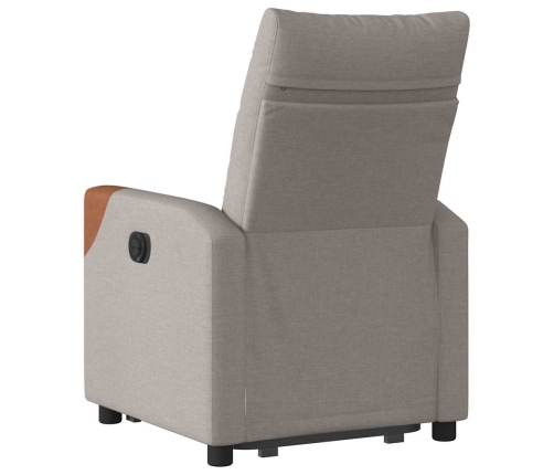 Sillón eléctrico reclinable elevable de tela gris taupe