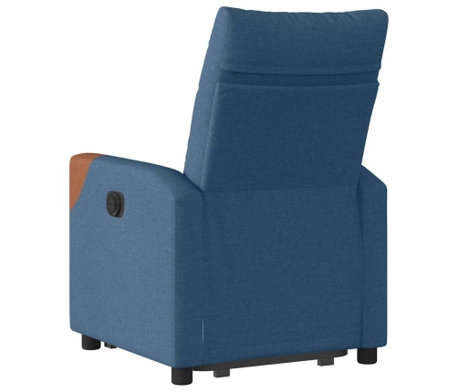 Sillón eléctrico reclinable elevable de tela azul