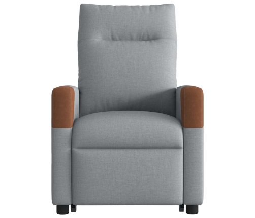 Sillón de masaje eléctrico reclinable elevable tela gris claro