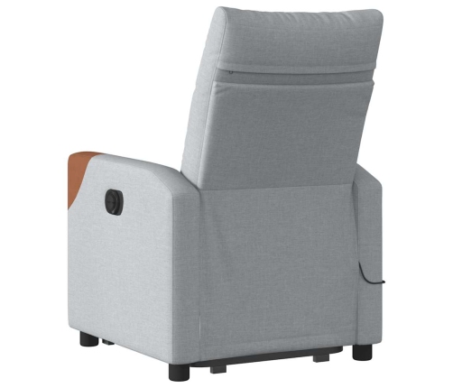 Sillón de masaje eléctrico reclinable elevable tela gris claro