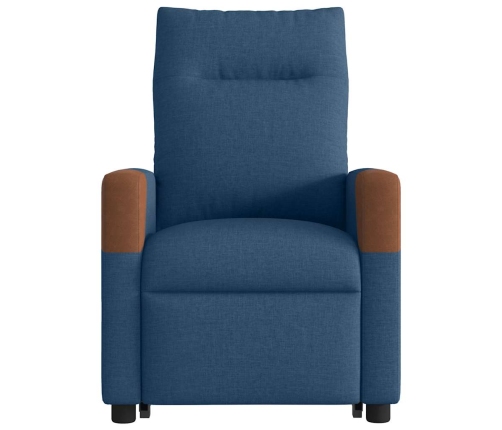 Sillón de masaje eléctrico reclinable elevable de tela azul