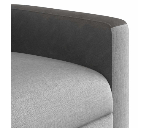 Sillón reclinable eléctrico de tela gris nube