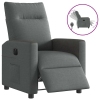 Sillón reclinable eléctrico de tela gris oscuro