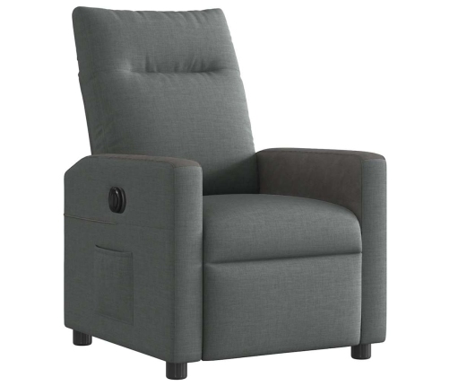 Sillón reclinable eléctrico de tela gris oscuro