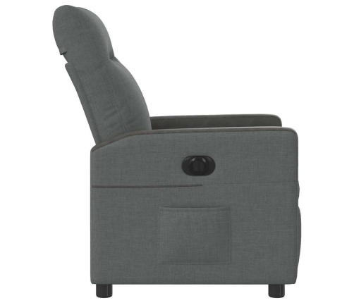 Sillón reclinable eléctrico de tela gris oscuro