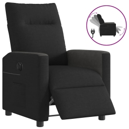 Sillón reclinable eléctrico de tela negro