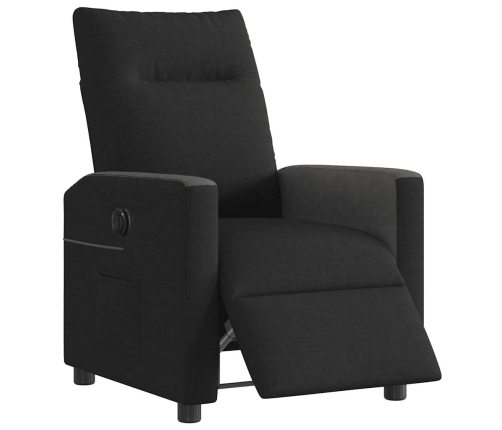 Sillón reclinable eléctrico de tela negro