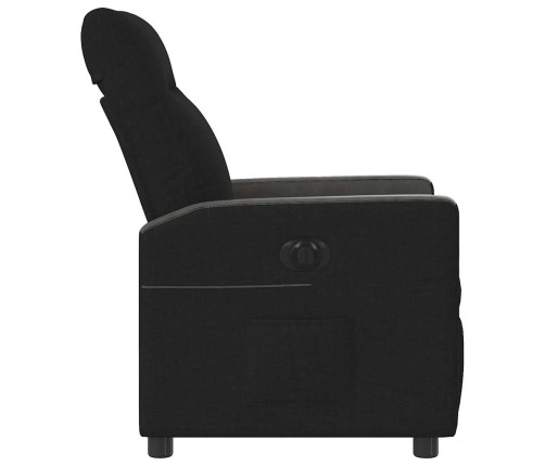 Sillón reclinable eléctrico de tela negro