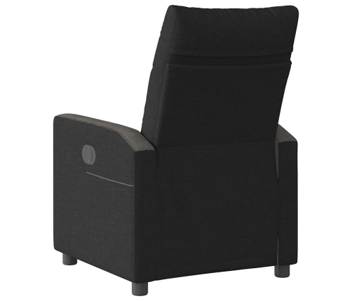 Sillón reclinable eléctrico de tela negro