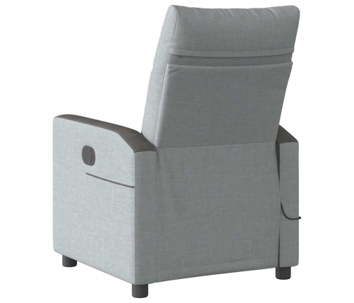 Sillón reclinable de masaje eléctrico tela gris claro